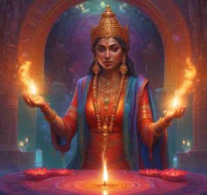 Diwali lights and diyas