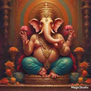 Gold Ganesha statue images