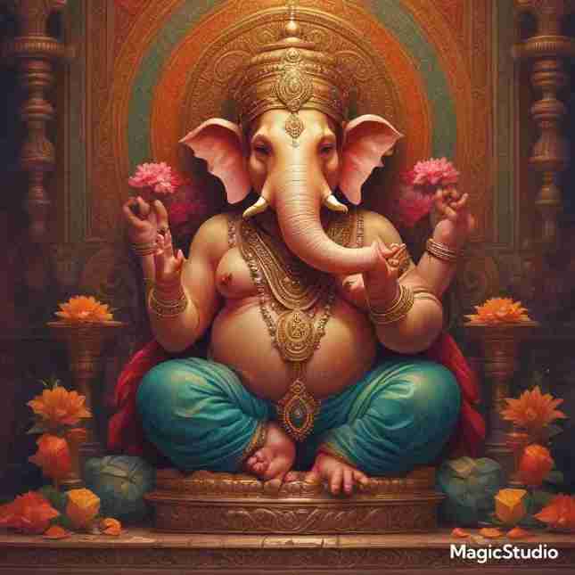 Gold Ganesha statue images