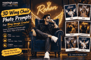 3D wing chair photo prompts for Bing AI Image Creator
