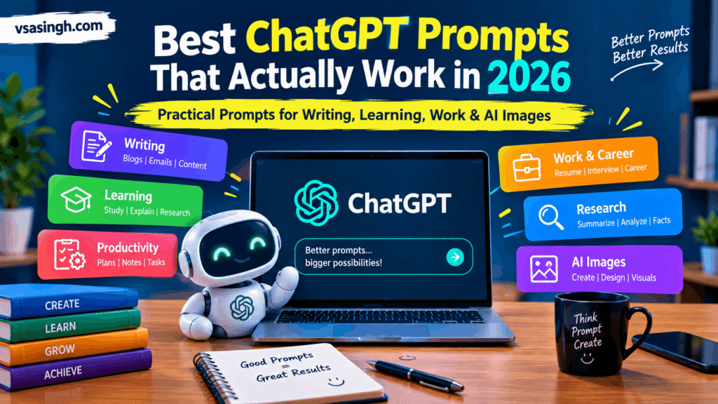 Best ChatGPT prompts 2026 for writing, learning, productivity, work and AI image creation