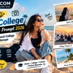 Cinematic Beach College Photo Editing Prompt 2026 AI DSLR style beach collage photo