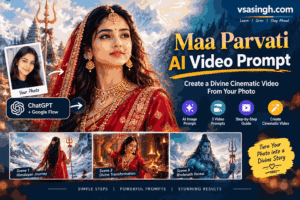 Maa Parvati AI video prompt to create a cinematic devotional video from your photo
