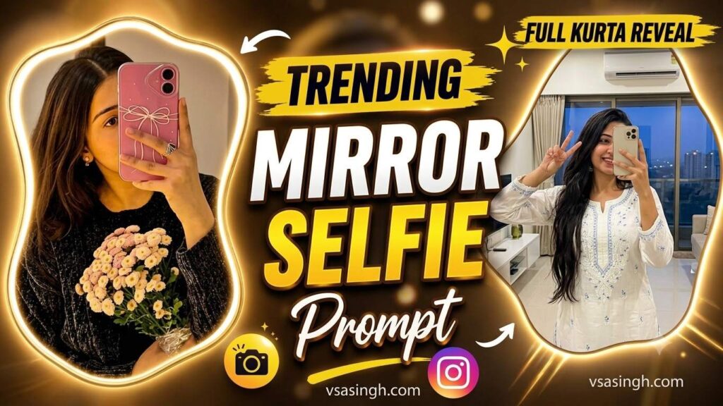 Luxury mirror selfie created with Instagram Restyle AI photo editing prompt 2026