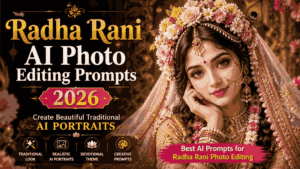 Radha Rani AI photo editing prompts 2026 for beautiful traditional AI portrait
