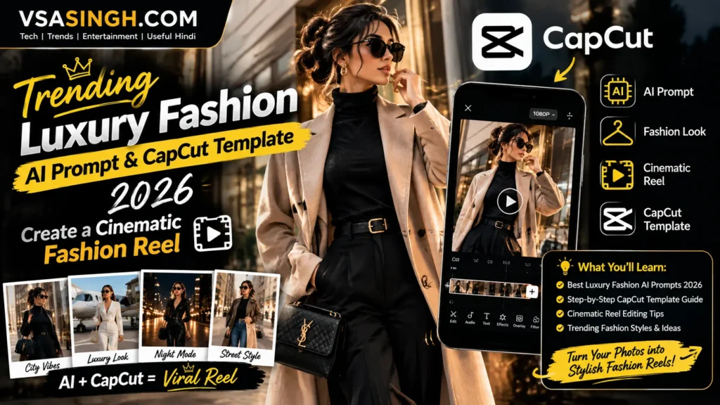 Trending Luxury Fashion AI Prompt 2026 and CapCut Template for cinematic fashion reel