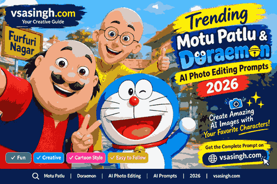 Trending Motu Patlu and Doraemon AI photo editing prompts 2026