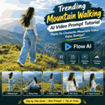 Trending Mountain Walking AI Video created with Flow AI using a cinematic mountain video prompt