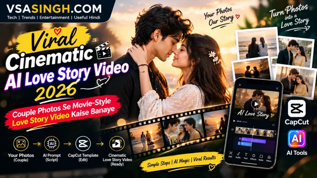 Viral Cinematic AI Love Story Video 2026 couple photos se movie style love story video