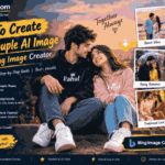 Viral couple AI image created with Bing Image Creator using AI photo prompts