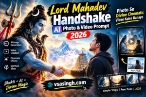 Lord Mahadev handshake with a man AI photo and cinematic video creation 2026
