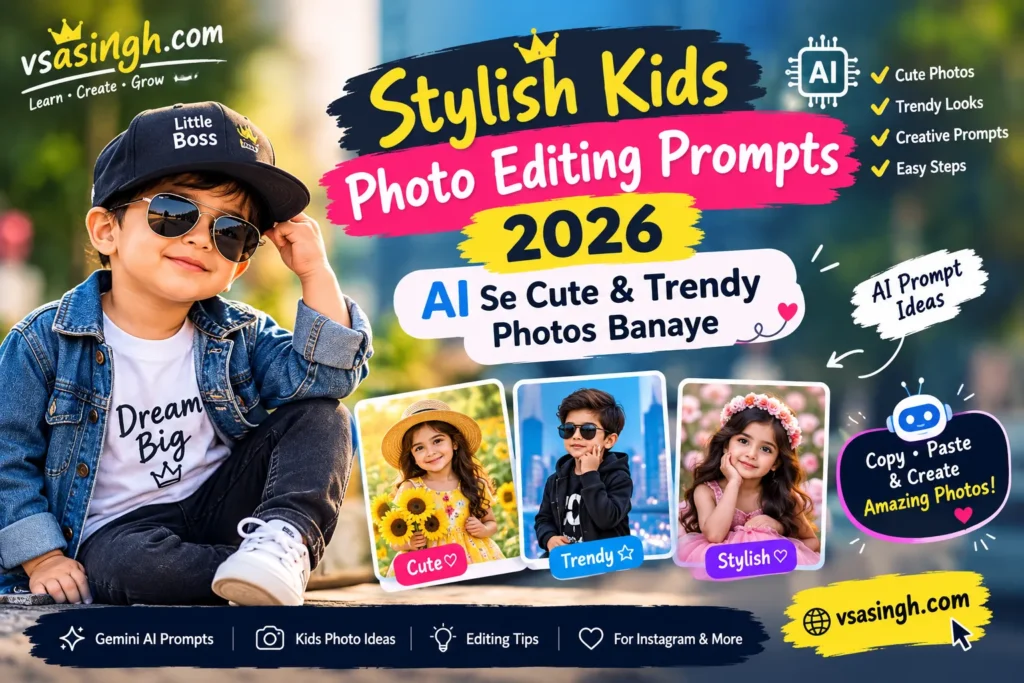 Stylish Kids Photo Editing Prompts 2026 – Cute and Trendy AI Kids Photos